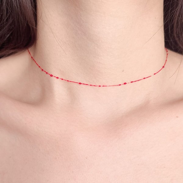 Tynn bloddråpe halskjede bloddråpe chokers 1 LAG 1 LAG 1 Layer