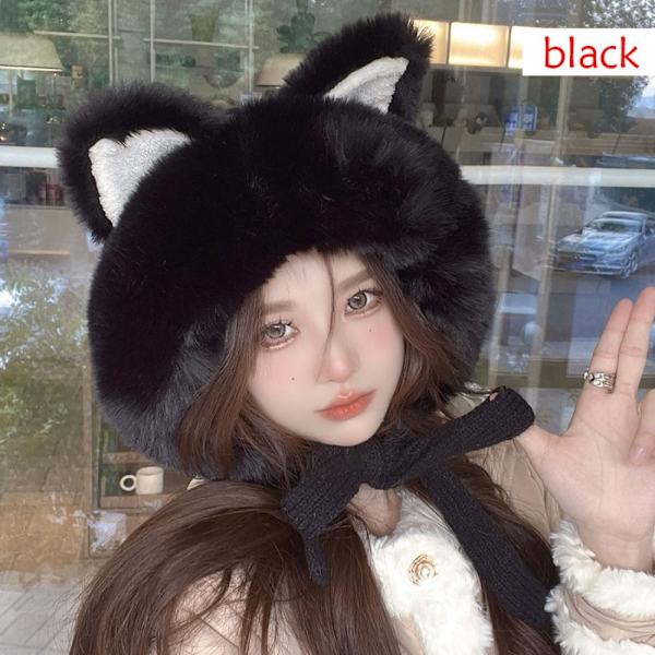 Trapper Hat Øreklaff Bonnet SVART black
