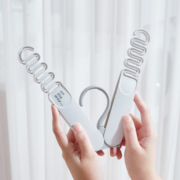 4 STK Sammenfoldelige Tøjbøjler Rejsebøjler Undertøjsholdere Light Gray 4 PCS-4 PCS