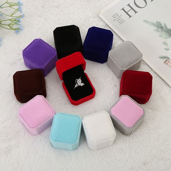 Øreringe Ring Box Smykke Vitrine Etui RØD red