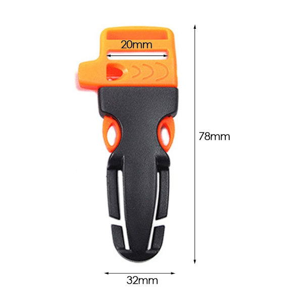 5 stk Side Release Spænde Survival Whistle Spænder SORT Black
