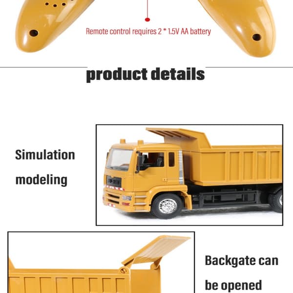 Rc Biler Dumper Transporter Engineering Model With box