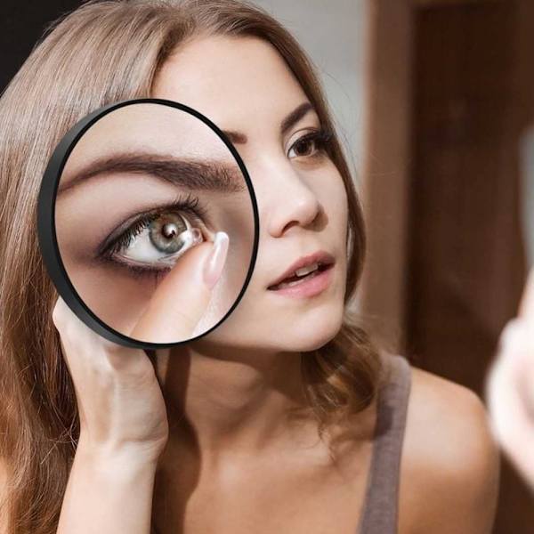 Makeup Spejl 10/20/30x Forstørrelsesspejl SORT 10X 10X black 10X-10X