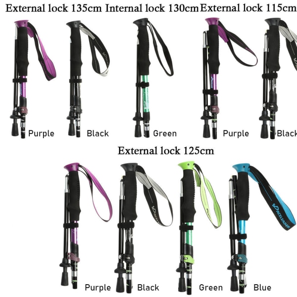 1 PC Foldbare vandrestave Foldelige trekkingstave