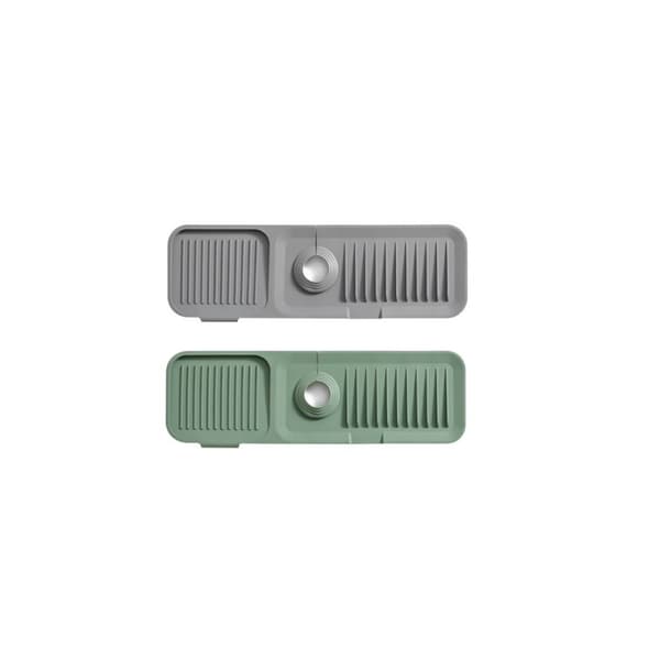 2 STK Vask Splash Guard Kran Vannfangermatte BEIGE&GRÅ Beige&Grey