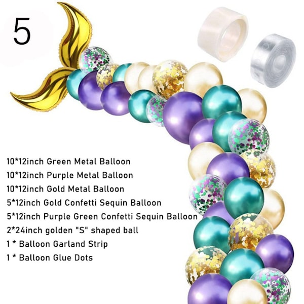 Mermaid Tail Balloon Arch Ilmapallot Garland 1 1 1