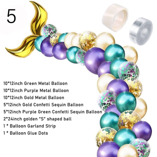 Mermaid Tail Balloon Arch Ilmapallot Garland 6 6 6