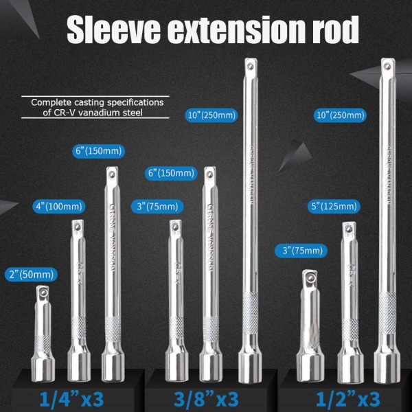 Drive Ratchet Socket Extension Bar 3/83 TOMME 3 TOMME 3/83 Inch