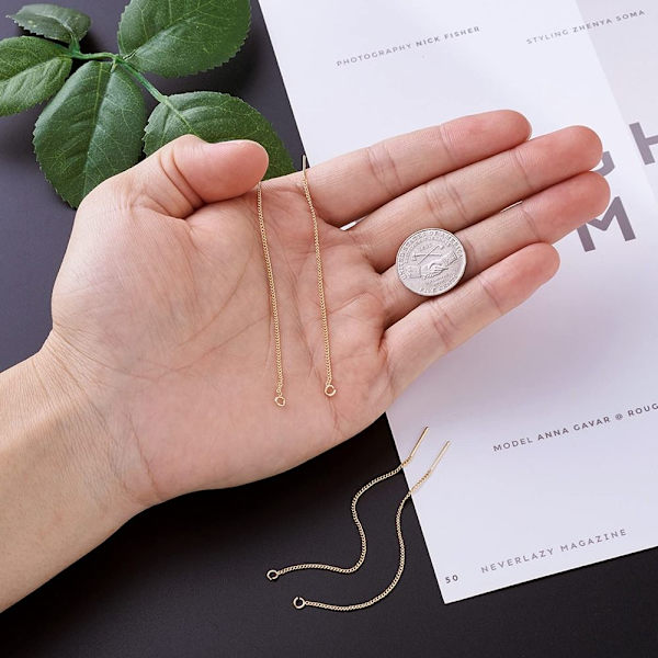 10 kpl Gold Threader Korvakorut Hypoallergenic Ear Threads Drop