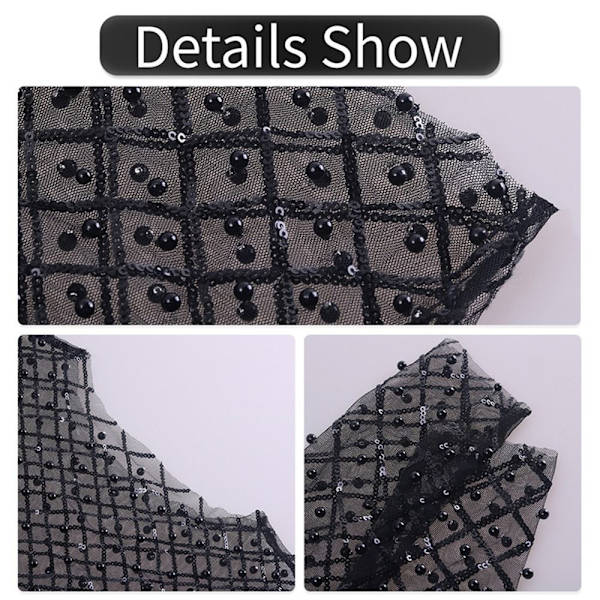 Sexede Crop Toppe til Damer Mesh Pearl Toppe SORT M M Black M-M