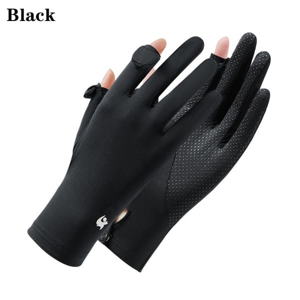 Ice Silk Gloves Anti-UV Handskar SVART black