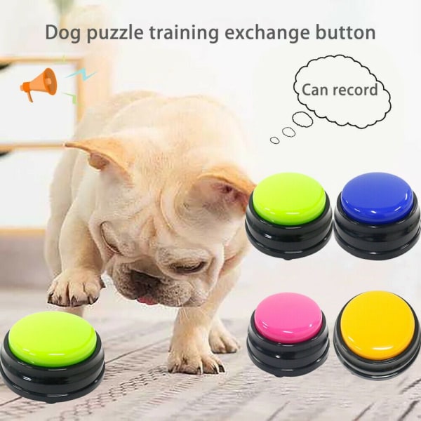Pet Talande knappar Hund Inspelningsbara leksaker Hundträning pink