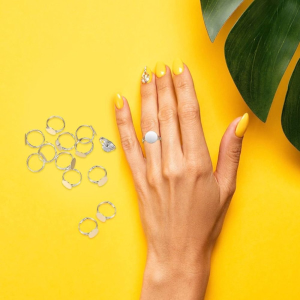 40st Justerbar Ring Bas Blank Ring Justerbar Ring Cabuchon