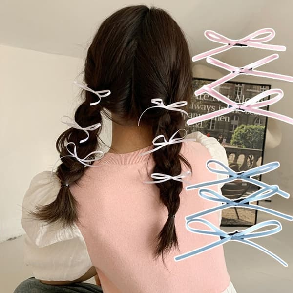 Bowknot Hårklämmor Rosett Hårnål VIT 2ST 2ST White 2pcs-2pcs