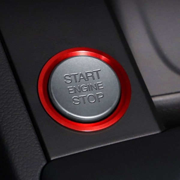 Startknap-klistermærker Nøglering Trim Cover RØD STARTRING Red Starting ring-Starting ring