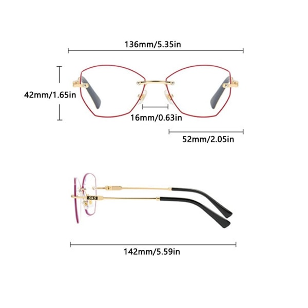 +1,00~+4,0 Dioptri-læsebriller Indfattede presbyopiske briller Strength 4.00