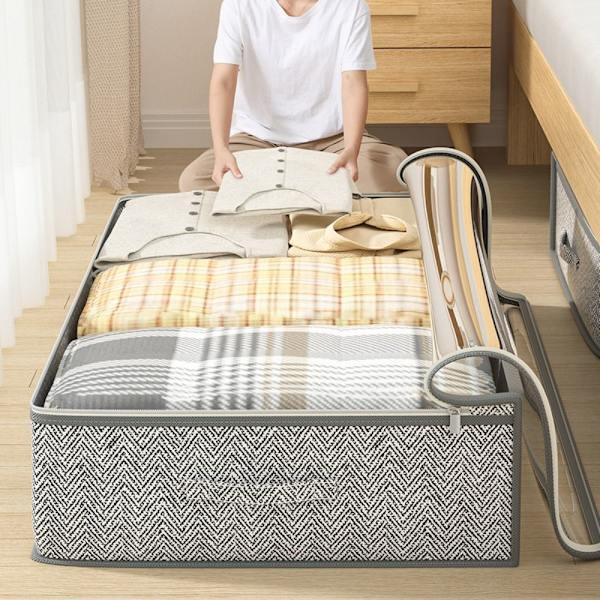 Top Synlig Quilt Opbevaringspose Bunden af ​​Sengetøj Opbevaring 100X50X18cm