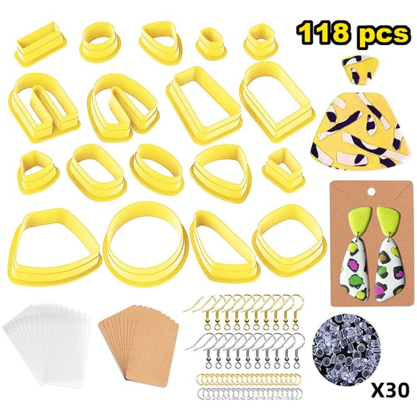 118st Polymer Clay Cutters Örhängen Cutters GUL yellow