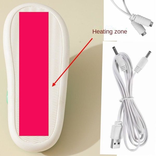 Vinter USB Elvärmetofflor rosa