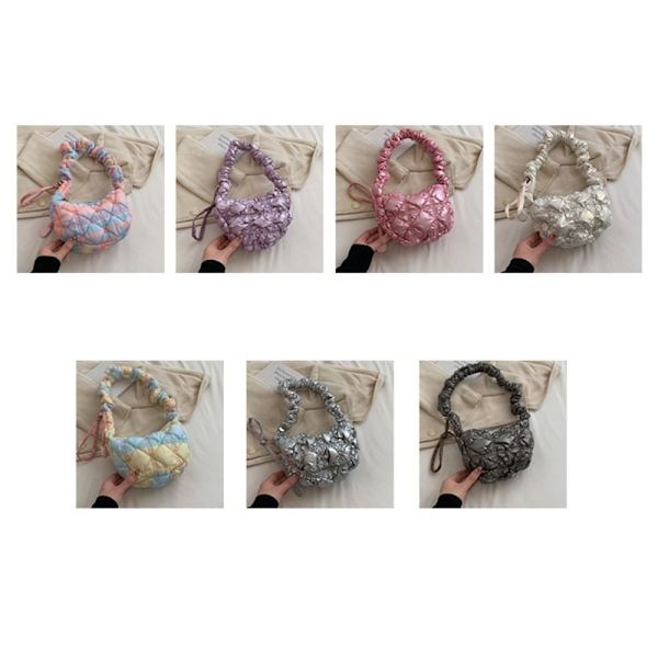 Quiltad plisserad Cloud Bags Crossboby axelväska 3 3 3