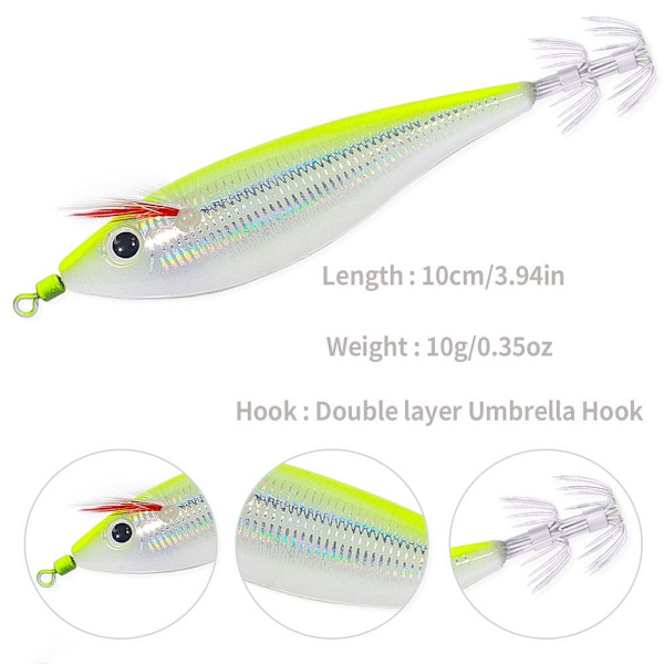 kutoa Squid Hook Octopus Bait 3 3 3