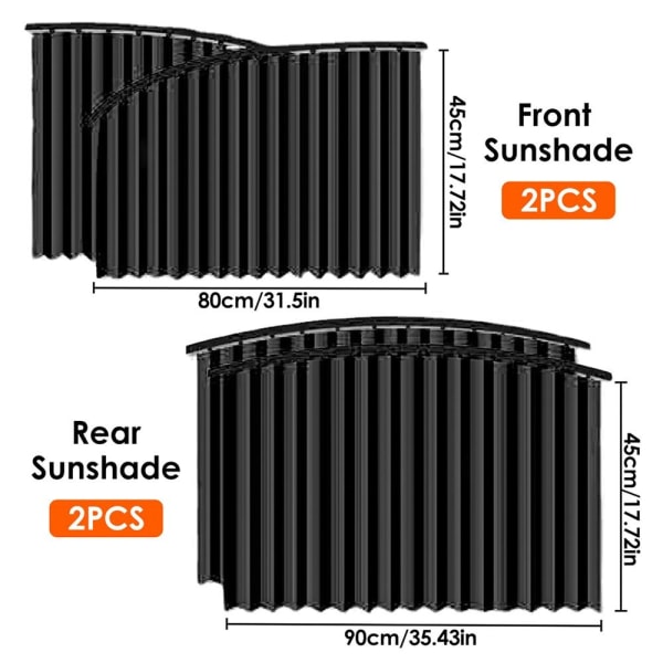 1 par bil solskjerming gardin foran bak frontrute dekker SVART black 1 Pair for Rear-1 Pair for Rear