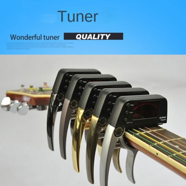 Guitar Tuner Clamp Key Trigger för Akustisk SVART black