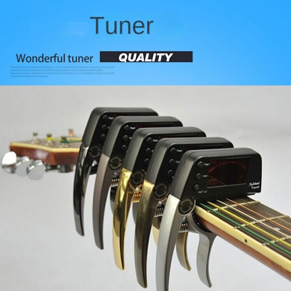 Guitar Tuner Clamp Key Trigger til akustisk SORT black