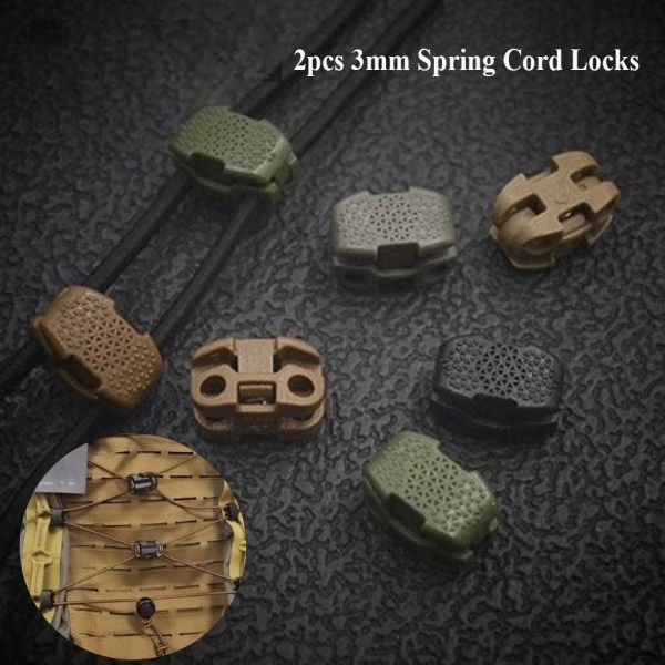 2stk Spring Cord Locks Toggle Stopper ARMY GREEN Army Green