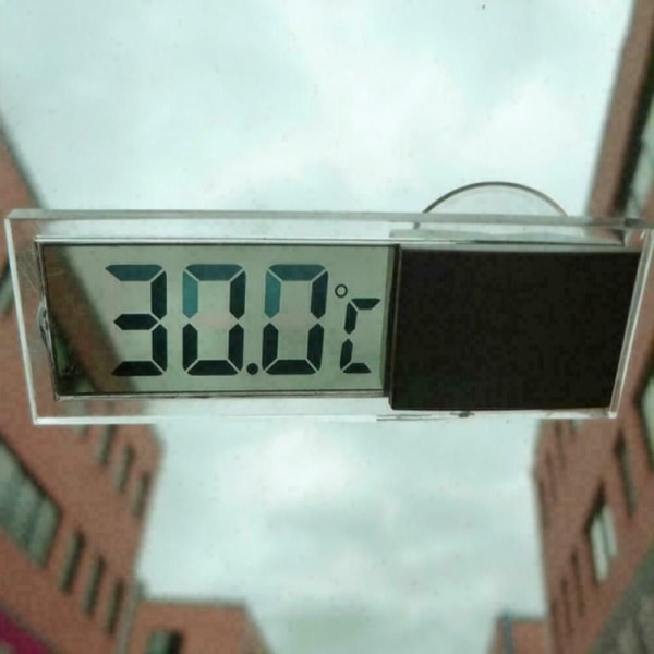 Auton elektroninen kello LCD-näytön lämpömittari imukuppikello