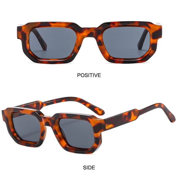 Square Frame Solbriller Shades RØD-GRÅ RØD-GRÅ Red-Gray