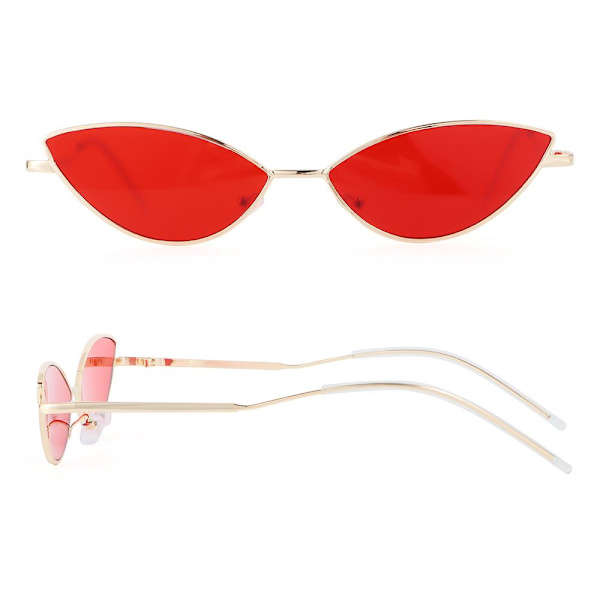 Cat Eye Metal Solglasögon Designer Solglasögon SILVER-PLAIN Silver-Plain Glasses