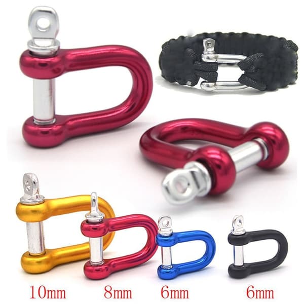 Solid karabinkrok D Buestifter RØD 8MM Red 8mm