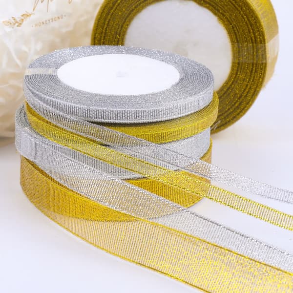 Guld Glitter Bånd Glitrende Stof