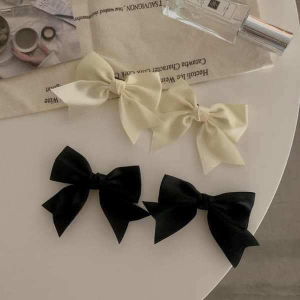 6st Bow Hårklämmor Bowknot Hårstänger VIT white