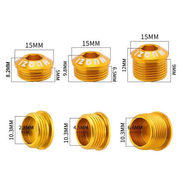 2kpl polkupyörän cover Pyörän polkimien korjaus GOLD 6,5 mm Gold 6.5mm