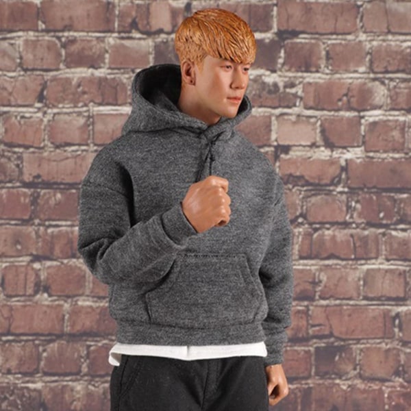 1/6 Miniature Tøj Soldat Casual Pullover GRÅ Grey