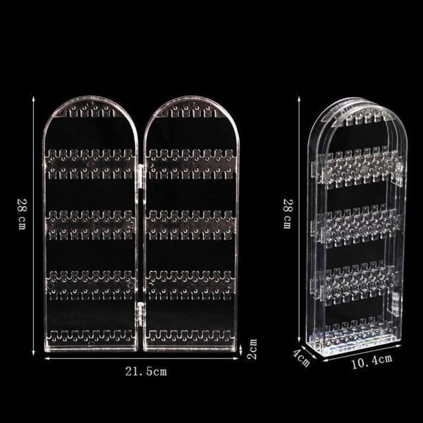 Øreringe Display Holder Øreringe Studs Display Rack transparent 2 Fan-2 Fan