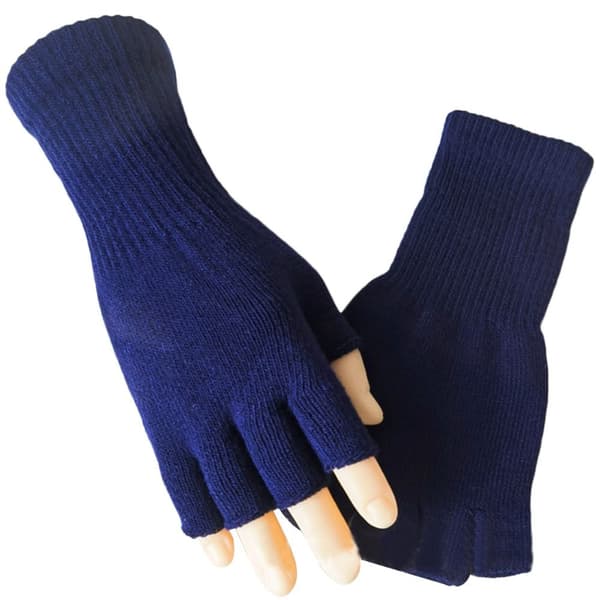 Strikkede handsker Lang vante NAVY BLÅ Navy blue