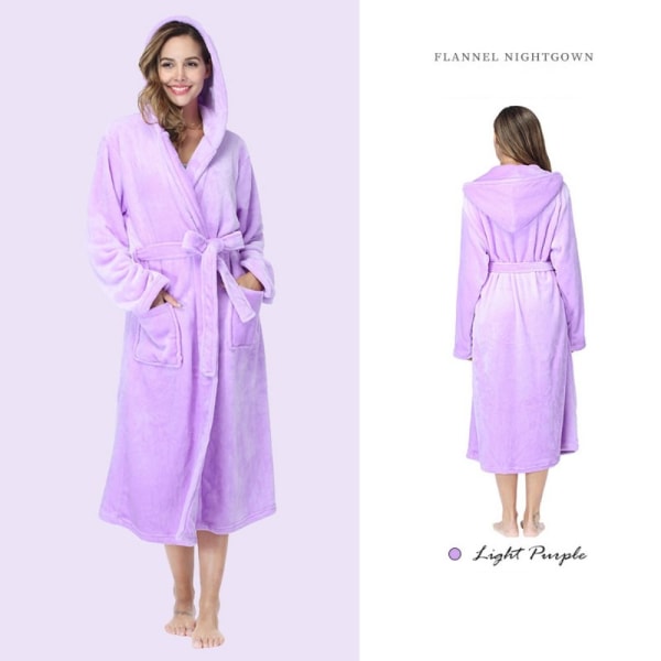 Badekåbe med hætte Badehåndklæde LILLA S purple S
