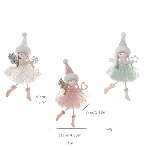Christmas Angel Dolls Xmas Tree Pendant PINK Pink