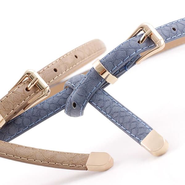 Serpentinläderbälte Metallspänne Midjeband KHAKI khaki