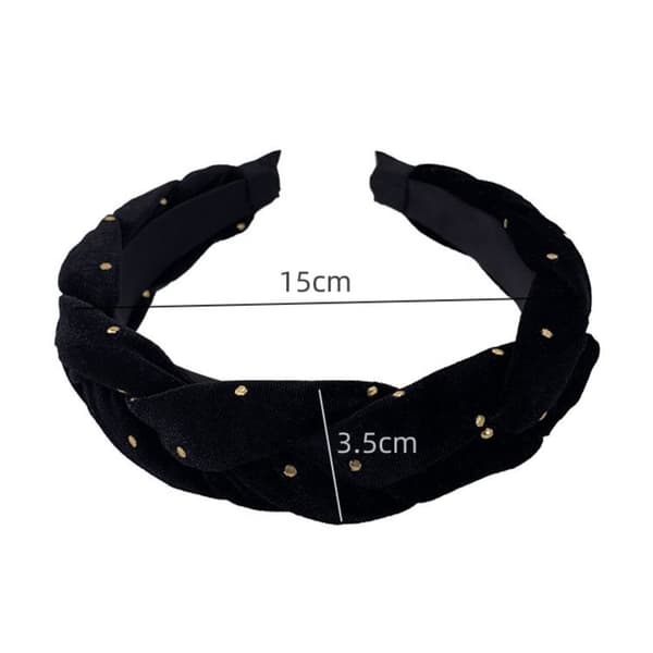 Flätad Twist Pannband Beaded Hårband Hårbåge