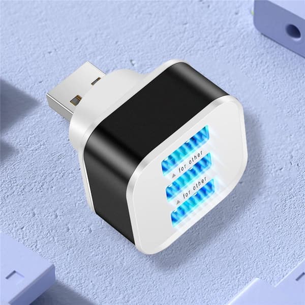 USB 2.0 Hub Mobilladdare SILVER silver