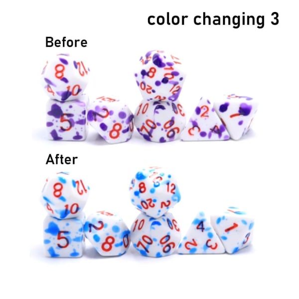 7st/ set DND Tärningar Polyedriska tärningar FÄRG ÄNDRING 3 FÄRG color changing 3