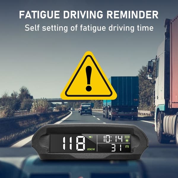 Solar HUD Display Head Up Display Bildekktrykkovervåking Black