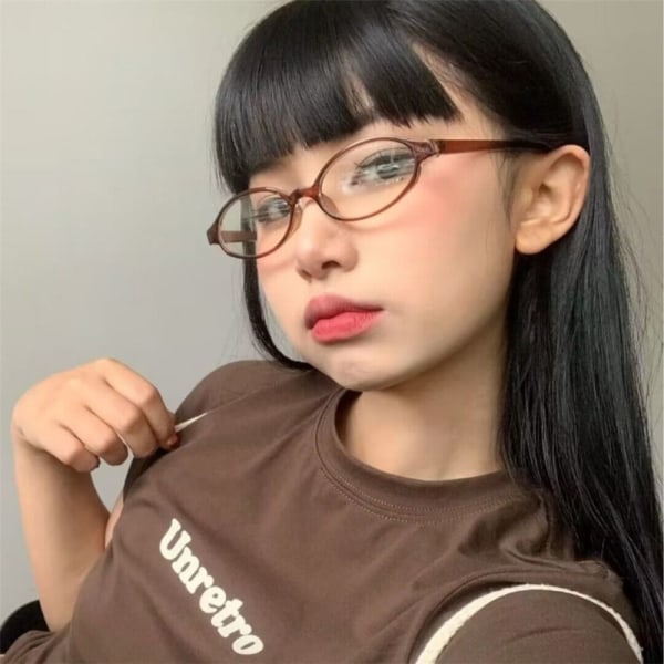 Japan Spicy Girl Glasögon Ram Ingen smink Vanliga glasögon CLEAR Clear Tea