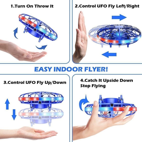 UFO Mini Flying Ball Space Orb Boomerang Spinner Ball blå