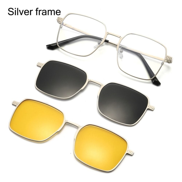 3 In 1 Glasses Anti Blue Light Lasit SILVER FRAME SILVER FRAME Silver frame