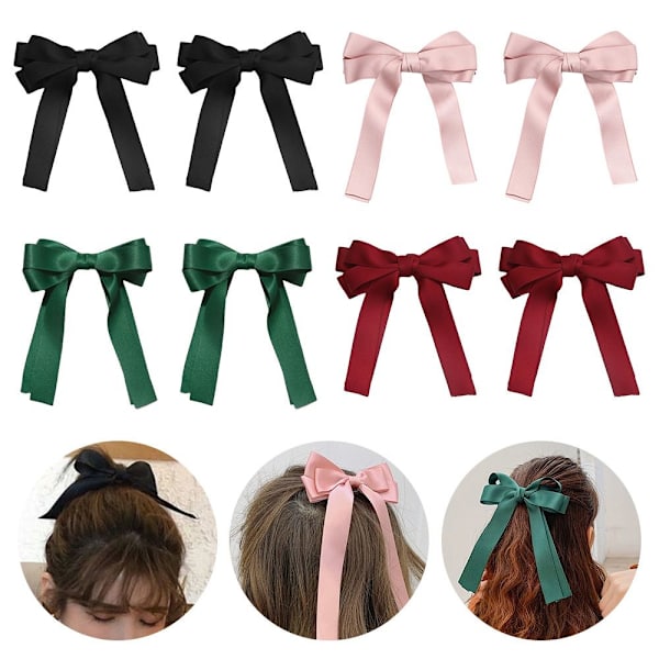 2kpl Bow Hair Clips Hiusneulat MUSTA black